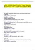 ASQ CSSBB Certification Exam Sample Questions with complete solutions 2024