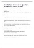 NU 301 Final Review Exam Questions And Already Passed Answers&period;