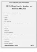 GIS Final Exam Practice Questions and Answers 100&percnt; Pass
