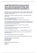 AANP ACTUAL EXAM QUESTIONS LATEST UPDATE 2024 WITH CORRECT DETAILED AND VERIFIED ANSWERS&sol;A&plus; GRADE