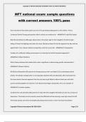 MFT national exam&colon; sample questions with correct answers 100&percnt; pass