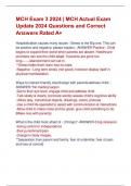 MCH Exam 3 2024 &vert; MCH Actual Exam  Update 2024 Questions and Correct  Answers Rated A&plus;