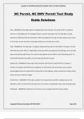 NC Permit&comma; NC DMV Permit Test Study Guide Solutions