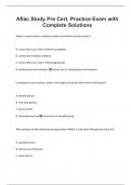 Aflac Study Pre Cert&period; Practice Exam with  Complete Solutions 
