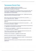 Tennessee Permit Test  Questions and Answers 100&percnt; Verified