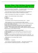Private Pilot&colon; FAA Written Exam&vert;1041 Questions and Answers&vert;100&percnt; Scores