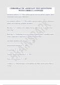 CHIROPRACTIC ASSISTANT TEST QUESTIONS  WITH CORRECT ANSWERS