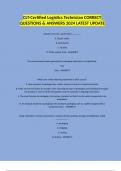 CLT-Certified Logistics Technician CORRECT QUESTIONS & ANSWERS 2024 LATEST UPDATE