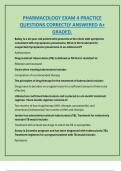 PHARMACOLOGY EXAM 4 PRACTICE  QUESTIONS CORRECTLY ANSWERED A&plus;  GRADED&period;