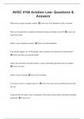 AVSC 4160 Aviation Law- Questions &  Answers
