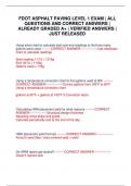 FDOT ASPHALT PAVING LEVEL 1 EXAM &vert; ALL QUESTIONS AND CORRECT ANSWERS &vert; ALREADY GRADED A&plus; &vert; VERIFIED ANSWERS &vert; JUST RELEASED
