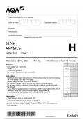 AQA GCSE PHYSICS Higher Tier Paper 1 JUNE 2024 QUESTION PAPER