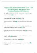 VIRGINIA HOME IMPROVEMENT CONTRACTING &lpar;HIC&rpar; EXAM PREP COURSE &vert; 316 ACTUAL QUESTIONS AND ANSWERS 100&percnt; CORRECT &vert; NEW UPDATE