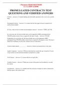 PROMULGATED CONTRACTS TEST QUESTIONS AND VERIFIED ANSWERS