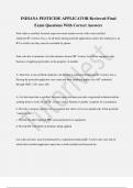 INDIANA PESTICIDE APPLICATOR Reviewed Final  Exam Questions With Correct Answers