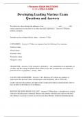 Developing Leading Marines Exam Questions and Answers