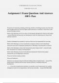 Assignment 1 Exam Questions And Answers 100&percnt; Pass