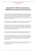 Social Work 7056 Comprehensive LMSW Exam Questions And Answers