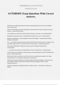 AUTOBODY Exam Questions With Correct Answers&period;