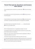 Permit Test &lpar;part 2&rpar;- Questions and Answers  100&percnt; Solved 