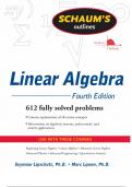 LINEAR ALGEBRA OUTLINE 600&plus; Q & A WITH RATIONALES GUARANTEED A&plus;