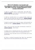 MCN 374 Module 3 on Growth and Development study test in depth Examination and 100&percnt; correctly verified Solutions Latest version 2024&sol;2025