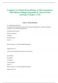 Complete Test Bank Brock Biology of Microorganisms 16th Edition Madigan Questions & Answers with rationales &lpar;Chapter 1-34&rpar;
