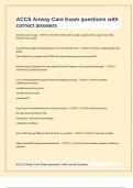 ACCS Airway Care Exam questions with correct answers
