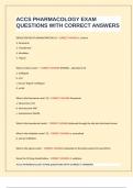 ACCS PHARMACOLOGY EXAM QUESTIONS WITH CORRECT ANSWERS