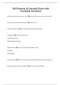 GA Property & Casualty Exam with  Complete Solutions 