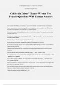 California Driver' License Written Test Practice Questions With Correct Answers