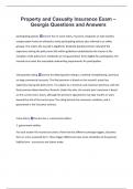 Property and Casualty Insurance Exam &ndash;  Georgia Questions and Answers 
