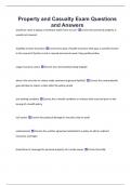 Property and Casualty Exam Questions  and Answers 