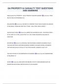 GA PROPERTY & CASUALTY TEST QUESTIONS  AND ANSWERS