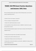 TEXES 160 PPR Exam Practice Questions and Answers 100&percnt; Pass