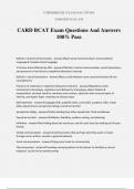 CARD BCAT Exam Questions And Answers 100&percnt; Pass