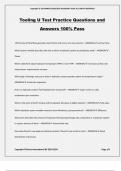 Tooling U Test Practice Questions and Answers 100&percnt; Pass