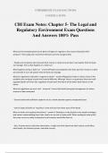 CBI Exam Notes&colon; Chapter 5- The Legal and Regulatory Environment Exam Questions And Answers 100&percnt; Pass