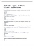 WGU C784 - Applied Healthcare Statistics Pre-Assessment