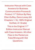 Instructor Manual with Case Answers for Business Communication Process & Product 11th Edition By Mary Ellen Guffey&comma; Dana Loewy &lpar;All Chapters 1-16&comma; 100&percnt; Original Verified&comma; A&plus; Grade&rpar;