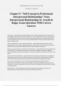 Chapter 9&colon; "Self-Concept in Professional Interpersonal Relationships" from Interpersonal Relationships by Arnold & Boggs&period; Exam Questions With Correct Answers