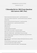 Citizenship Review 2024 Exam Questions And Answers 100&percnt; Pass&period;