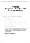 TRT3702 Assignment 6&colon; Fully Answered Submission Semester 2 - 2024 Assignment ID&colon; 253459 Submission Deadline&colon; 11 November 2024