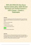 BSN 366 HESI RN Exit Exam &lpar;Latest Update 2024 &sol; 2025&rpar; Review Questions and Verified Answers &vert; 100&percnt; Correct &vert; Grade A - Nightingale