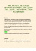 BSN 366 HESI RN Exit Test Questions & Answers &lpar;Latest Update 2024 &sol; 2025&rpar; &vert; 100&percnt; Correct &vert; Grade A - Nightingale