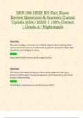 BSN 366 HESI RN Exit Exam Review Questions & Answers &lpar;Latest Update 2024 &sol; 2025&rpar; &vert; 100&percnt; Correct &vert; Grade A - Nightingale