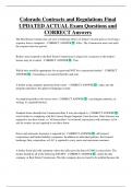 Colorado Contracts and Regulations Final UPDATED ACTUAL Exam Questions and  CORRECT Answers
