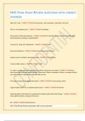 HUC FINAL EXAM REVIEW QUESTIONS WITH CORRECT ANSWERS 