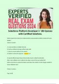 Salesforce Platform Developer I&sol; 180 Quizzes with Certified Solutions&period; 