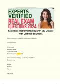 Salesforce Platform Developer I&sol; 180 Quizzes with Certified Solutions&period; 